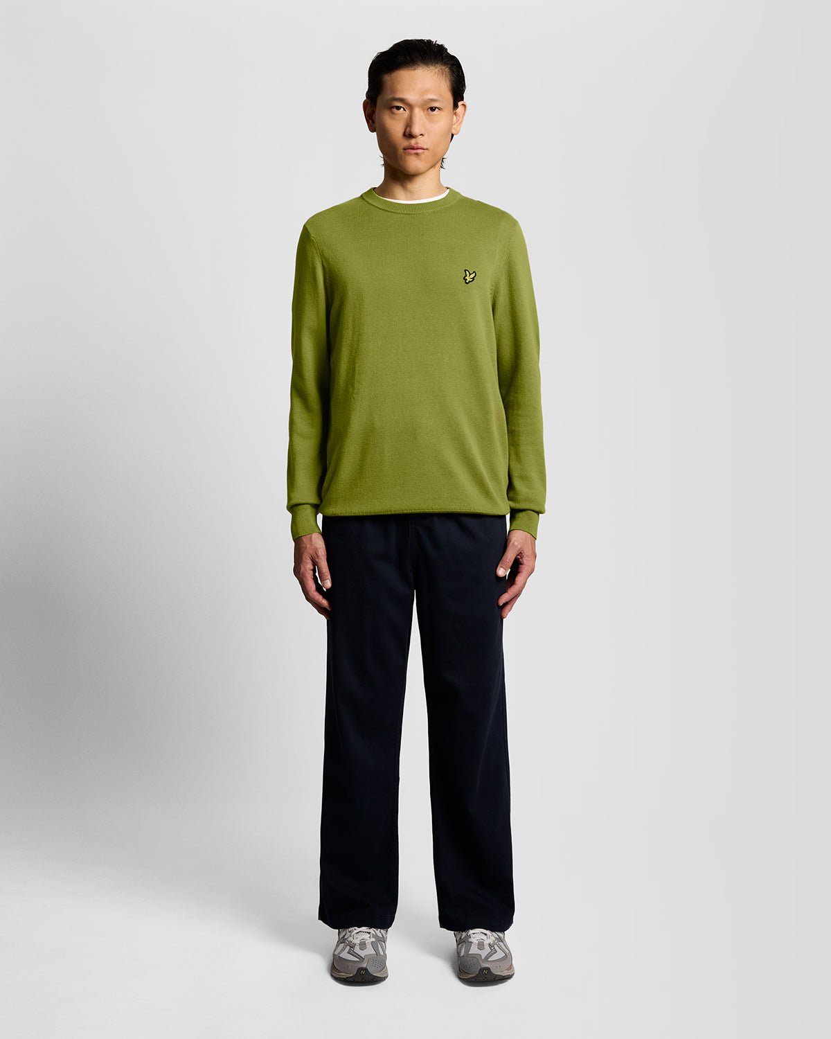 Lyle & Scott Mens Cotton Crew Neck Jumper | Shrub Green