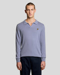 Lyle & Scott Mens Cotton Polo-Collar Jumper | Bubble Blue