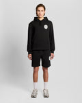 Lyle & Scott Mens Graphic Badge Cotton Sweat Shorts | Jet Black