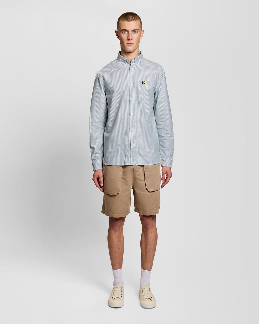 Lyle & Scott Mens Cotton Stripe Oxford Shirt | Everglade
