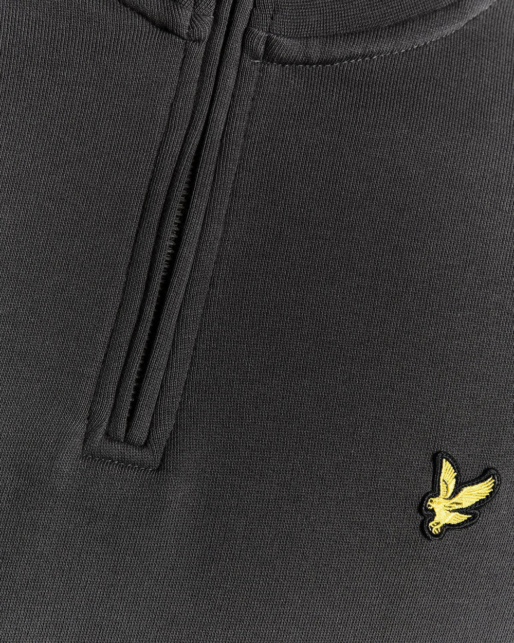 Lyle & Scott Mens Cotton Loopback Quarter Zip Sweatshirt | Gunmetal
