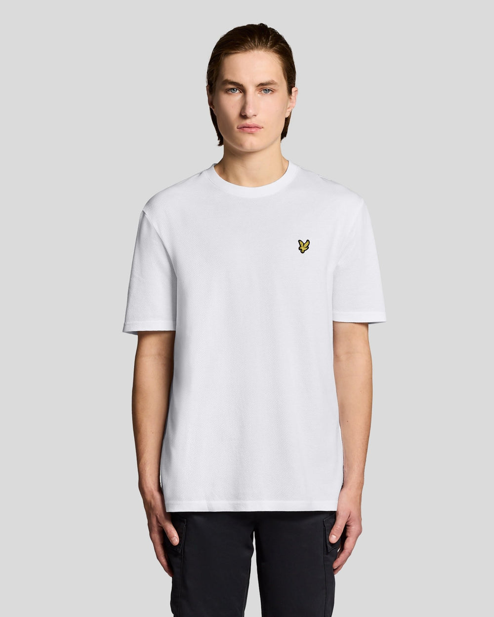 Lyle & Scott Mens Popcorn Textured Jacquard T-Shirt | White