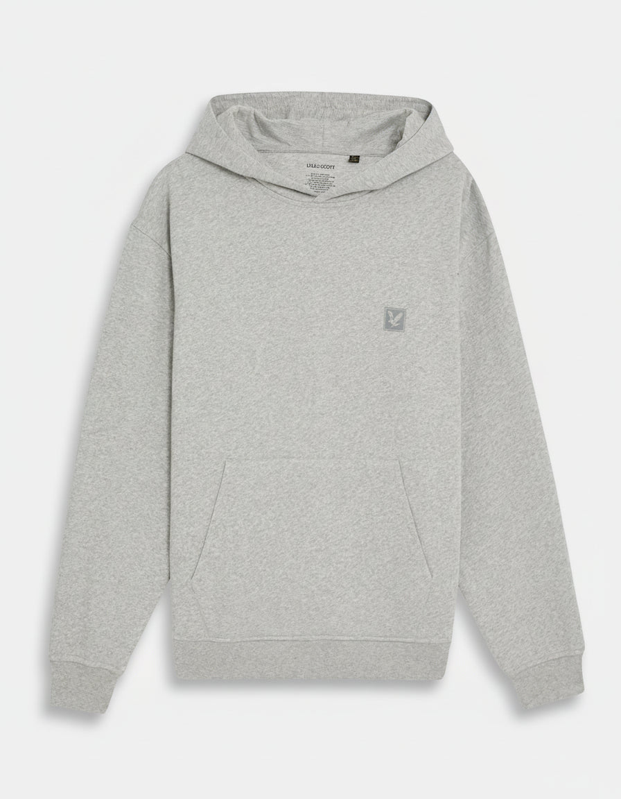 Lyle & Scott Mens Lounge Pullover Hoodie | Light Grey Marl