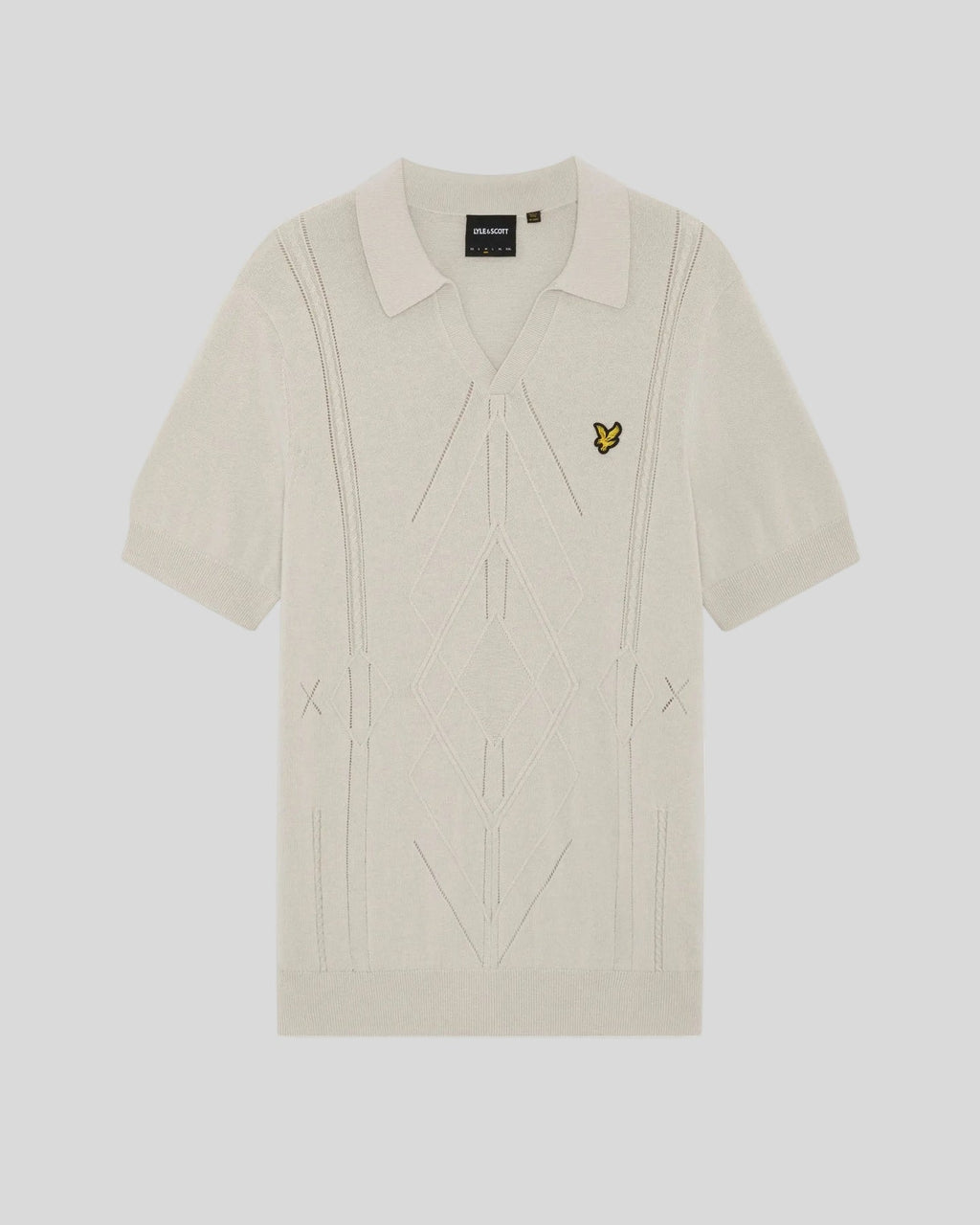 Lyle & Scott Mens Open Collar Argyle Knitted Polo Shirt | Cove
