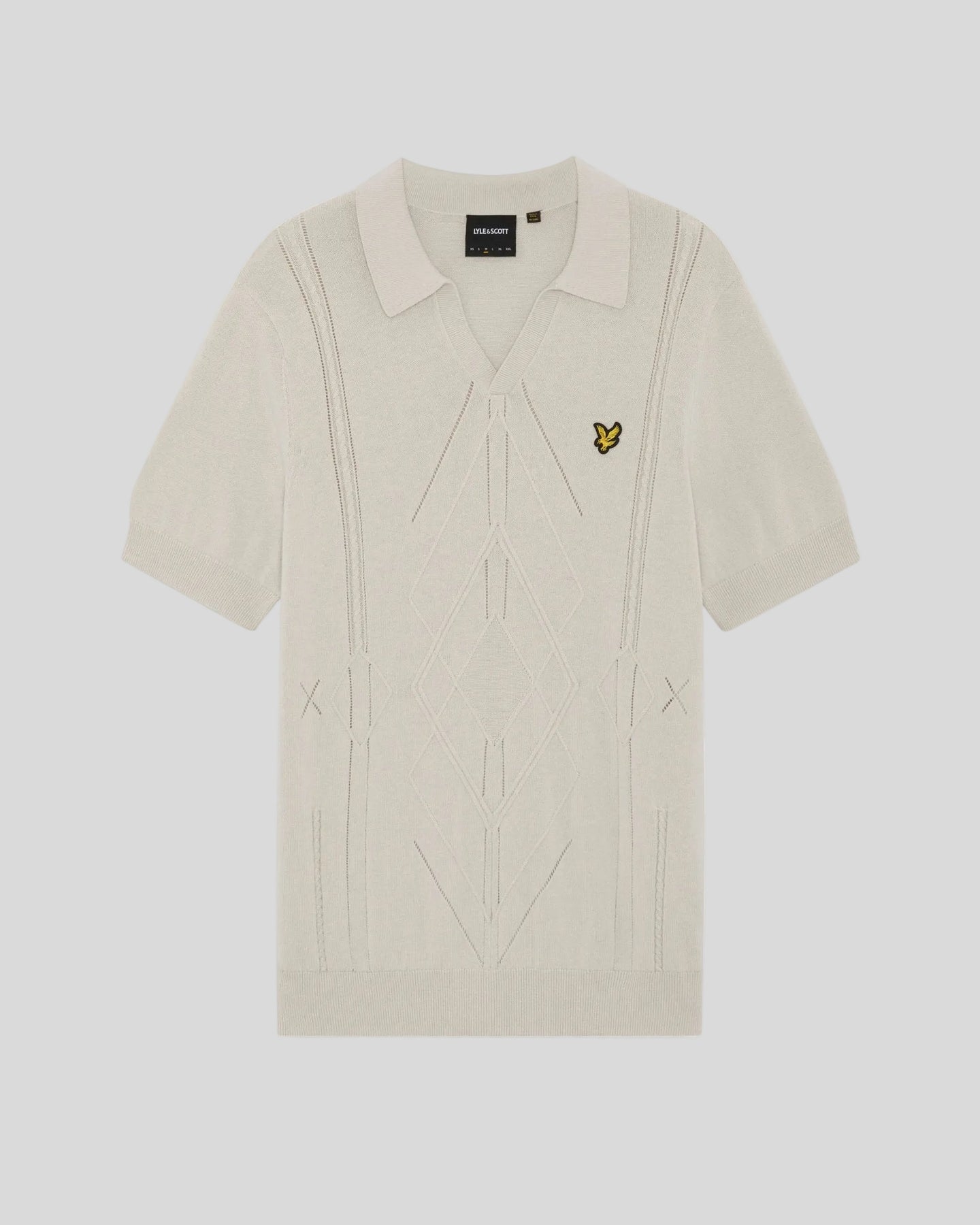 Lyle & Scott Mens Open Collar Argyle Knitted Polo Shirt | Cove