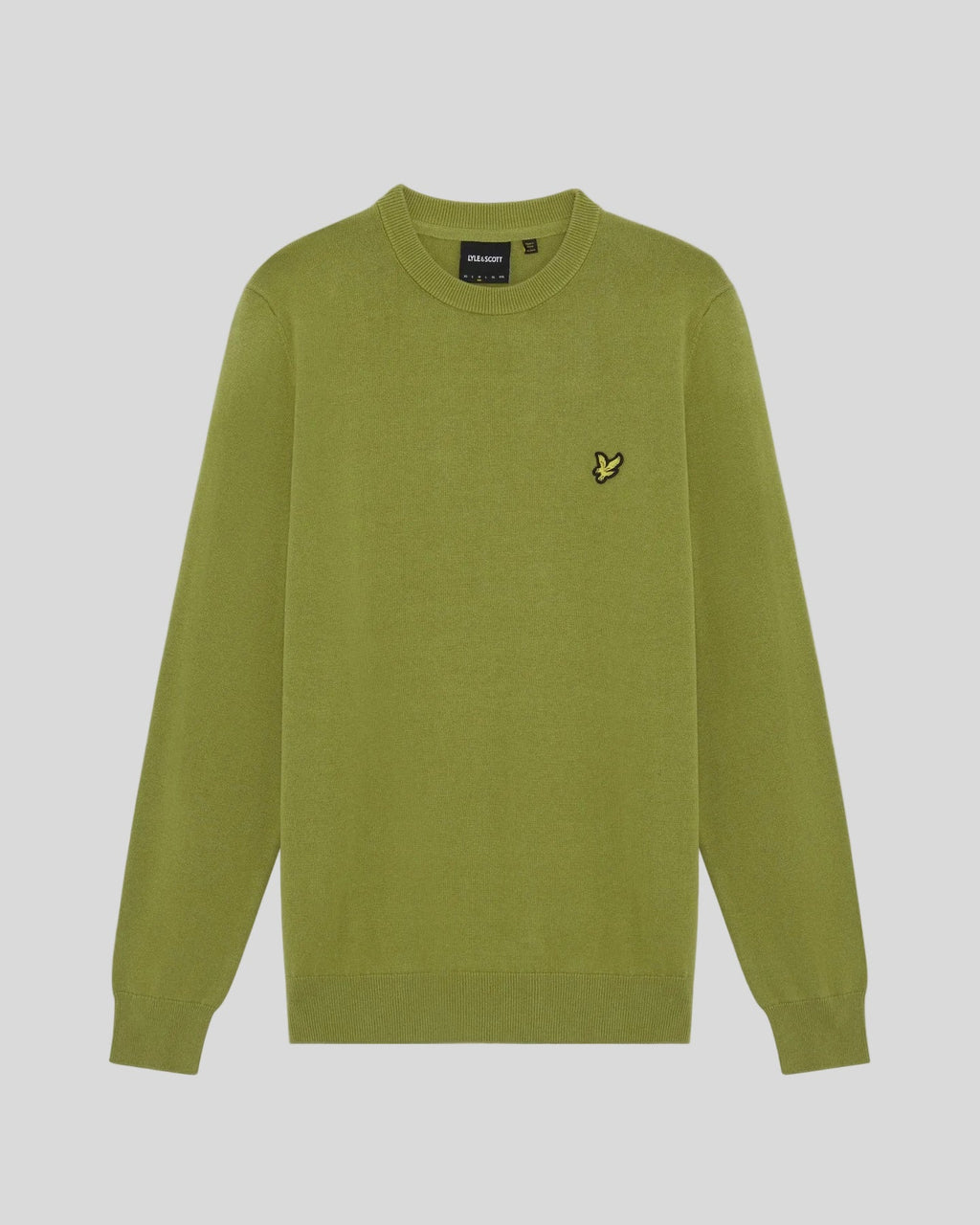 Lyle & Scott Mens Cotton Crew Neck Jumper | Shrub Green