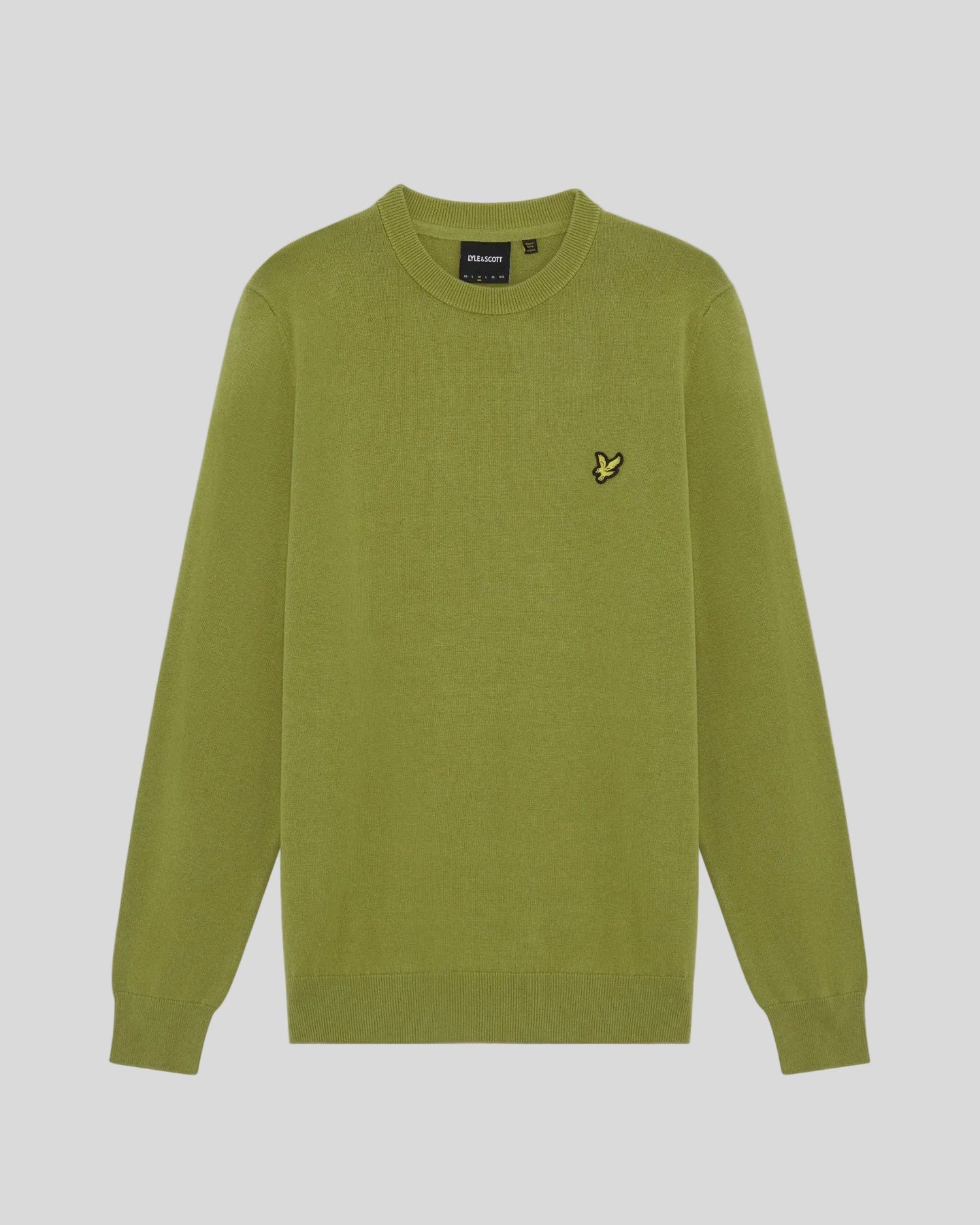 Lyle & Scott Mens Cotton Crew Neck Jumper | Shrub Green