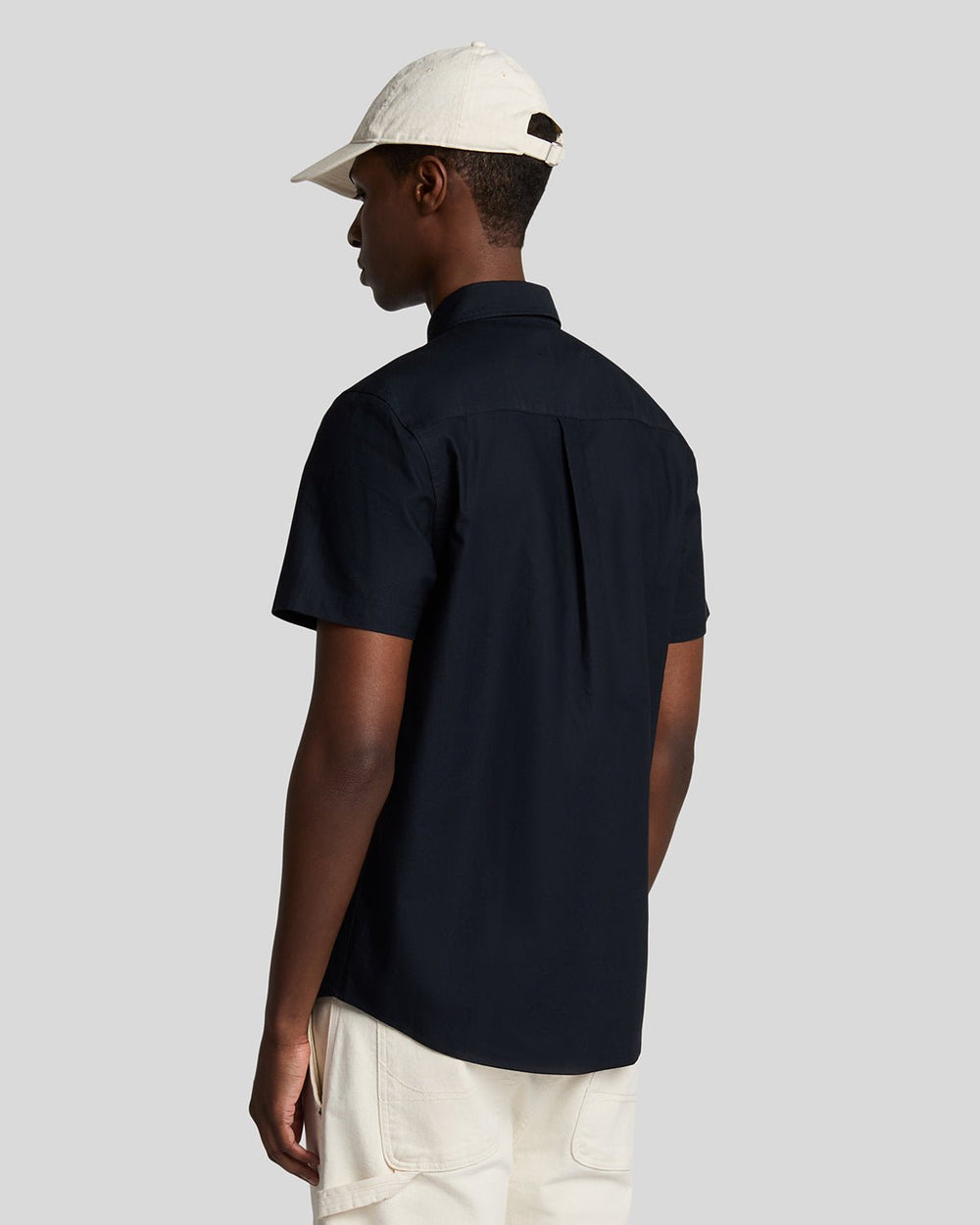 Lyle & Scott Mens Short Sleeve Oxford Shirt | Dark Navy