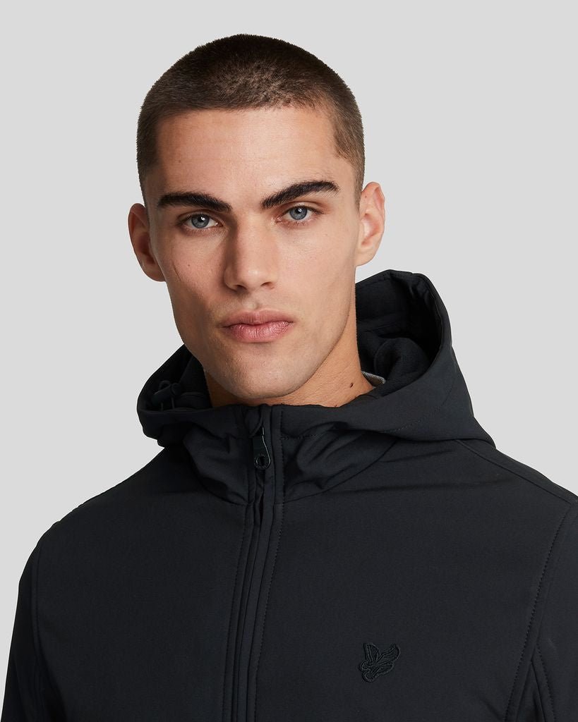 Lyle & Scott Mens Water Resistant Stretch Shell Jacket | Jet Black