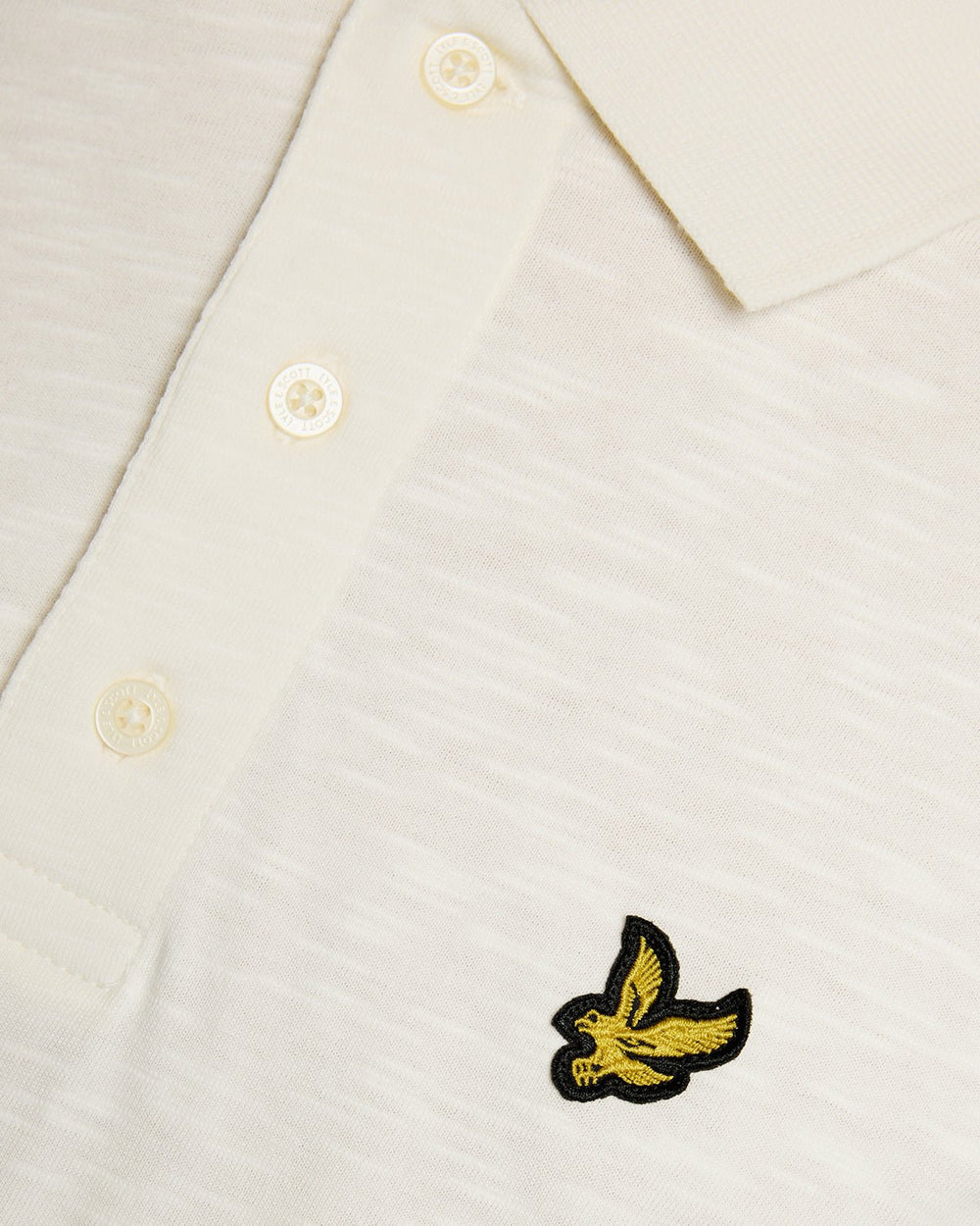 Lyle & Scott Mens Fine Cotton Slub Polo Shirt | Ice Cream