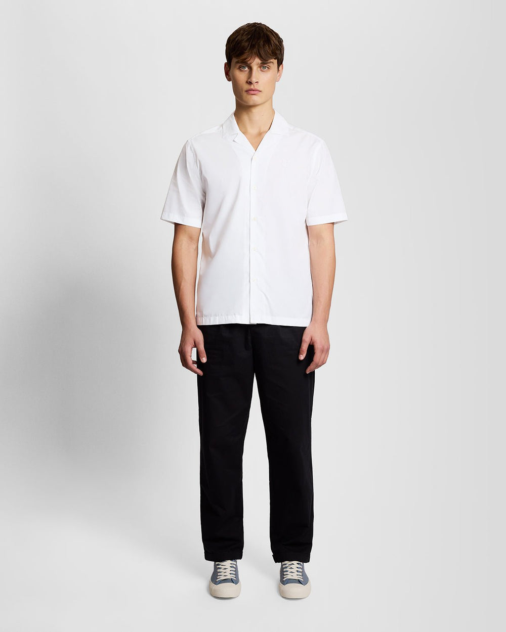 Lyle & Scott Mens Revere Collar Poplin Shirt | White