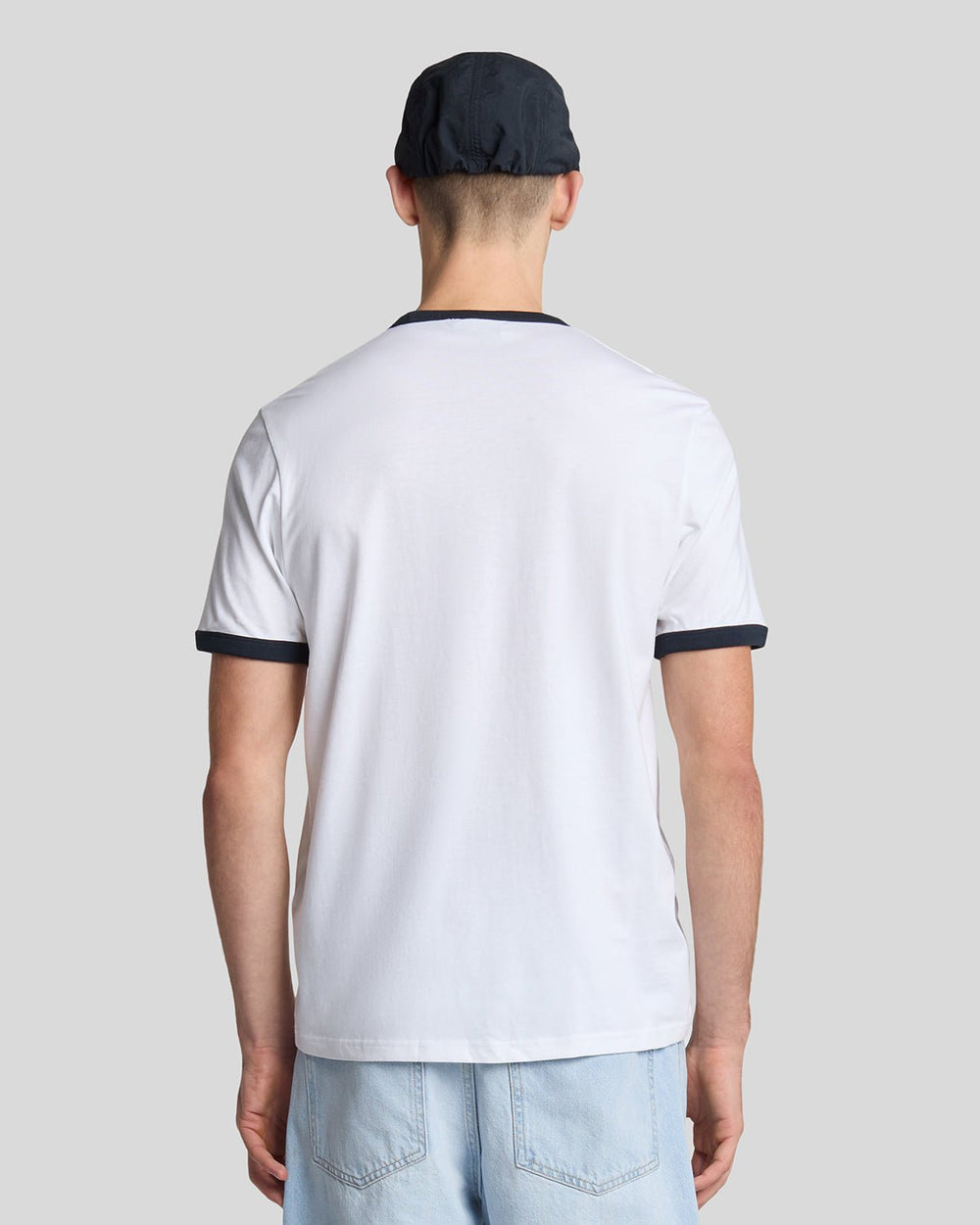 Lyle & Scott Mens Ringer T-Shirt | White Dark Navy