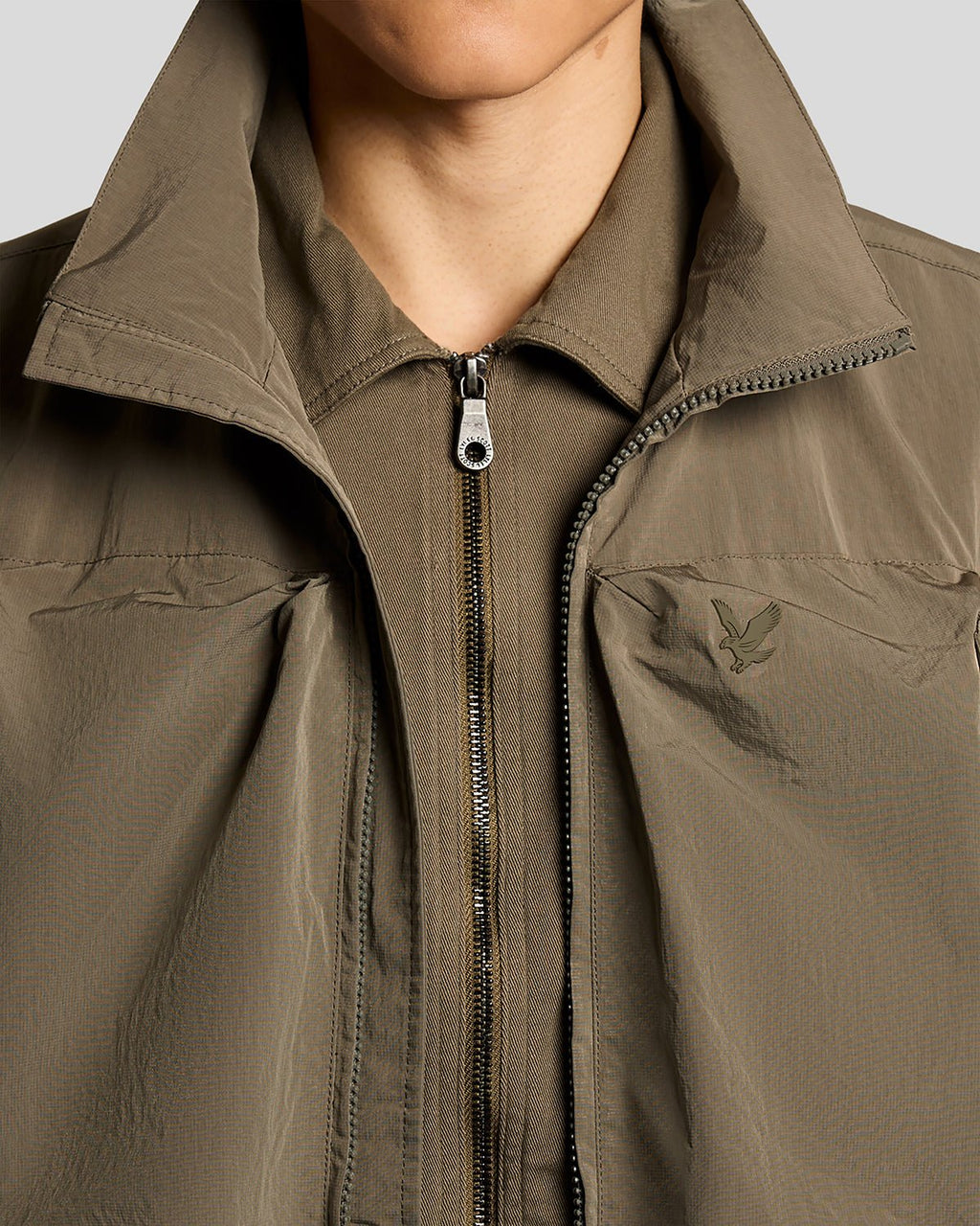 Lyle & Scott Mens Lightweight Ripstop Gilet | Khaki Ash