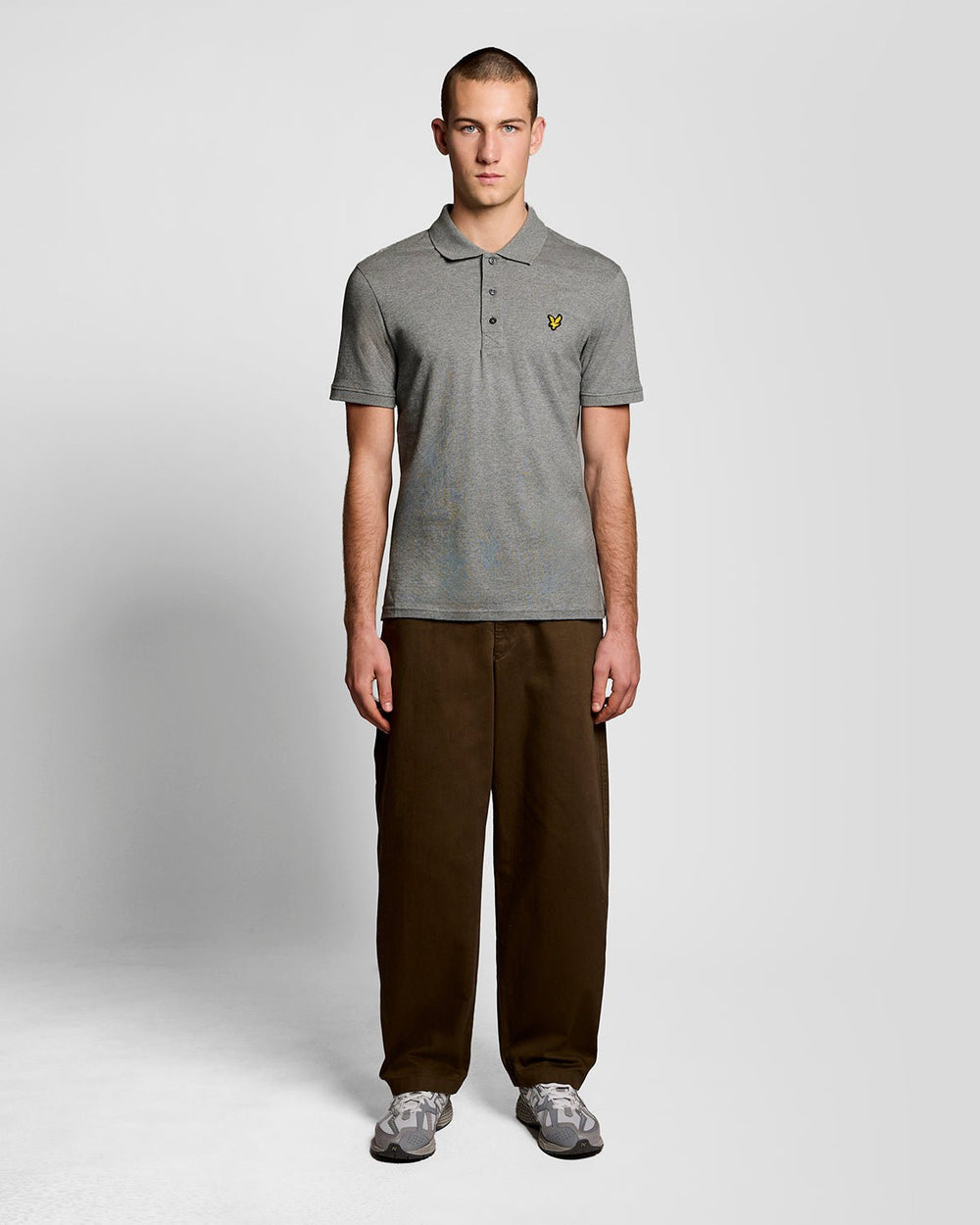 Lyle & Scott Mens Cotton Jersey Polo Shirt | Mid Grey Marl