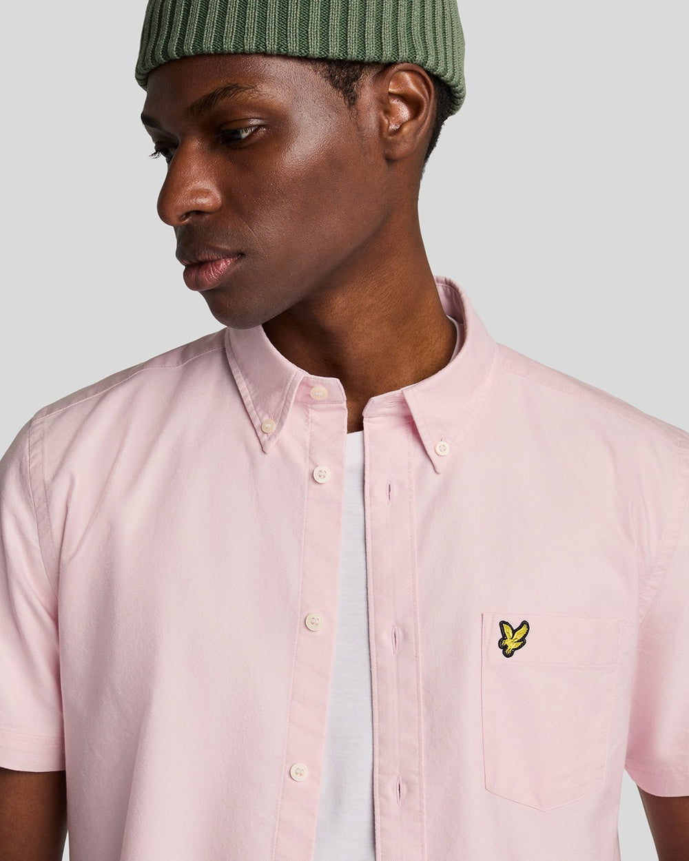 Lyle & Scott Mens Short Sleeve Oxford Shirt | Light Pink