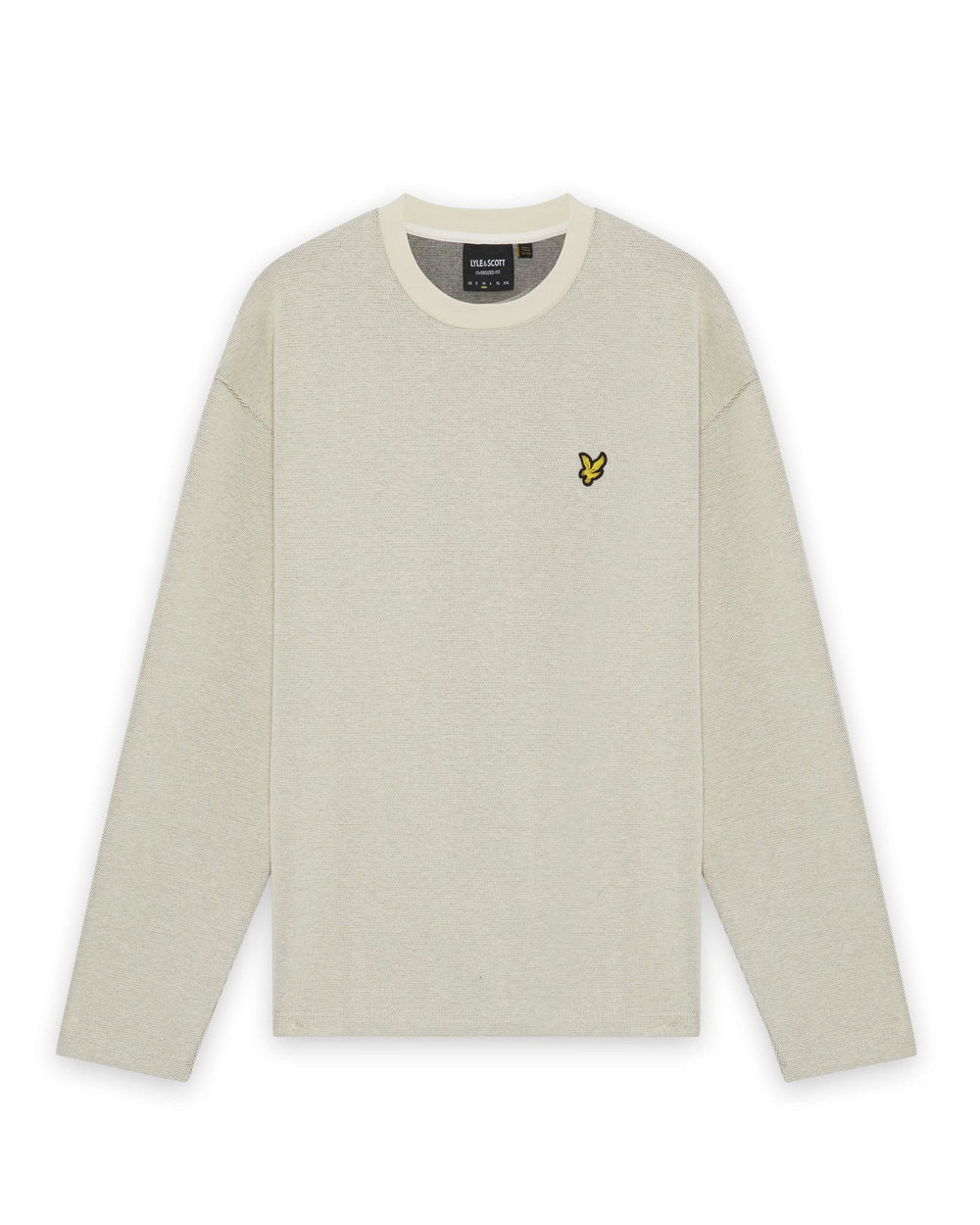 Lyle & Scott Mens Raised Jacquard Crew Neck Sweatshirt | Putty