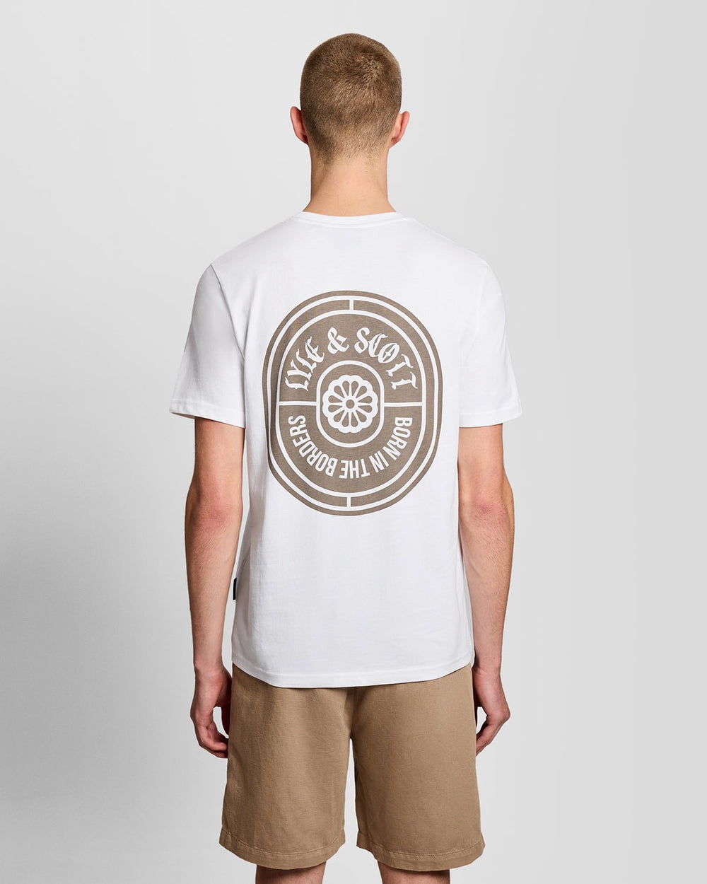 Lyle & Scott Mens Borders Label Graphic T-shirt | White