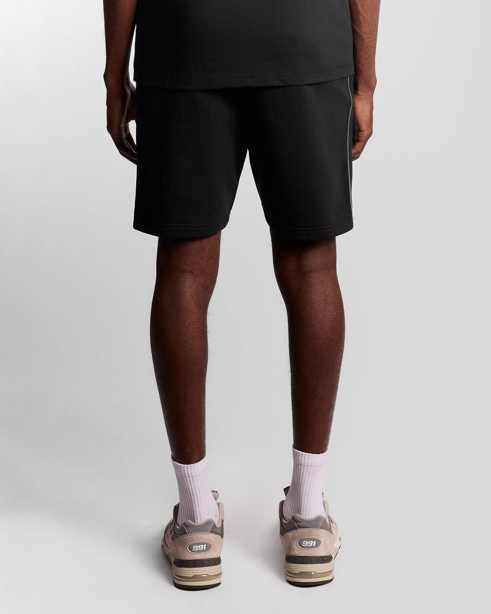 Lyle & Scott Mens Sports Tape Shorts | Jet Black