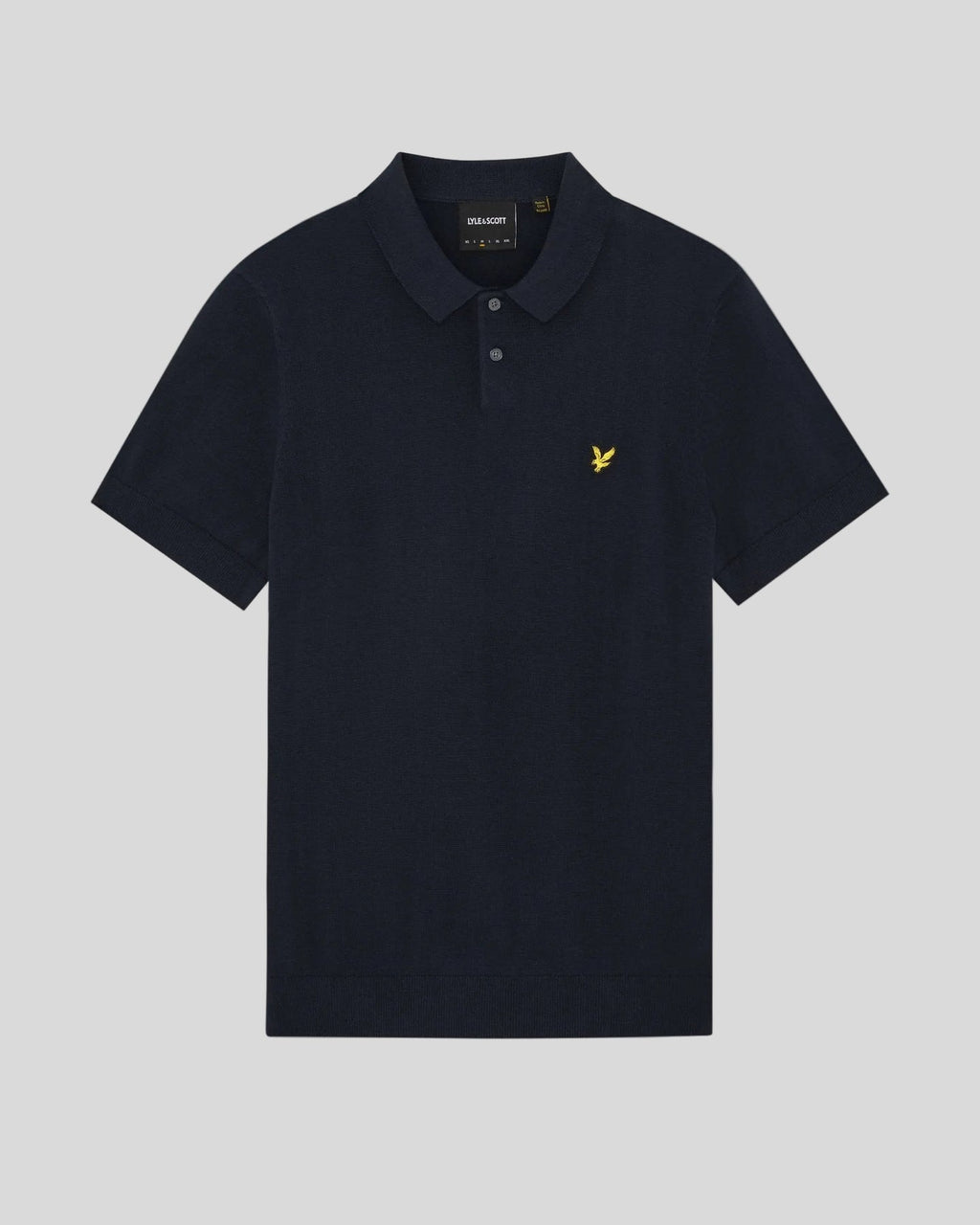 Lyle & Scott Mens Cotton Knitted Polo Shirt | Dark Navy