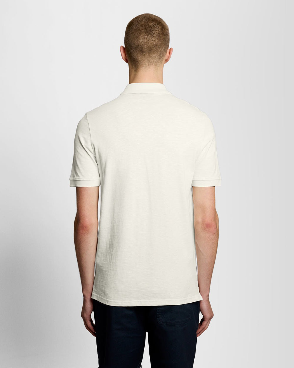 Lyle & Scott Mens Fine Cotton Slub Polo Shirt | Ice Cream