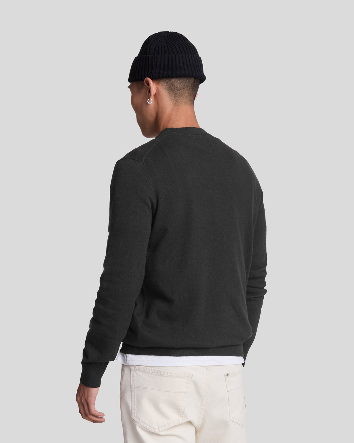 Lyle & Scott Mens Cotton Merino Crew Neck Jumper | Jet Black