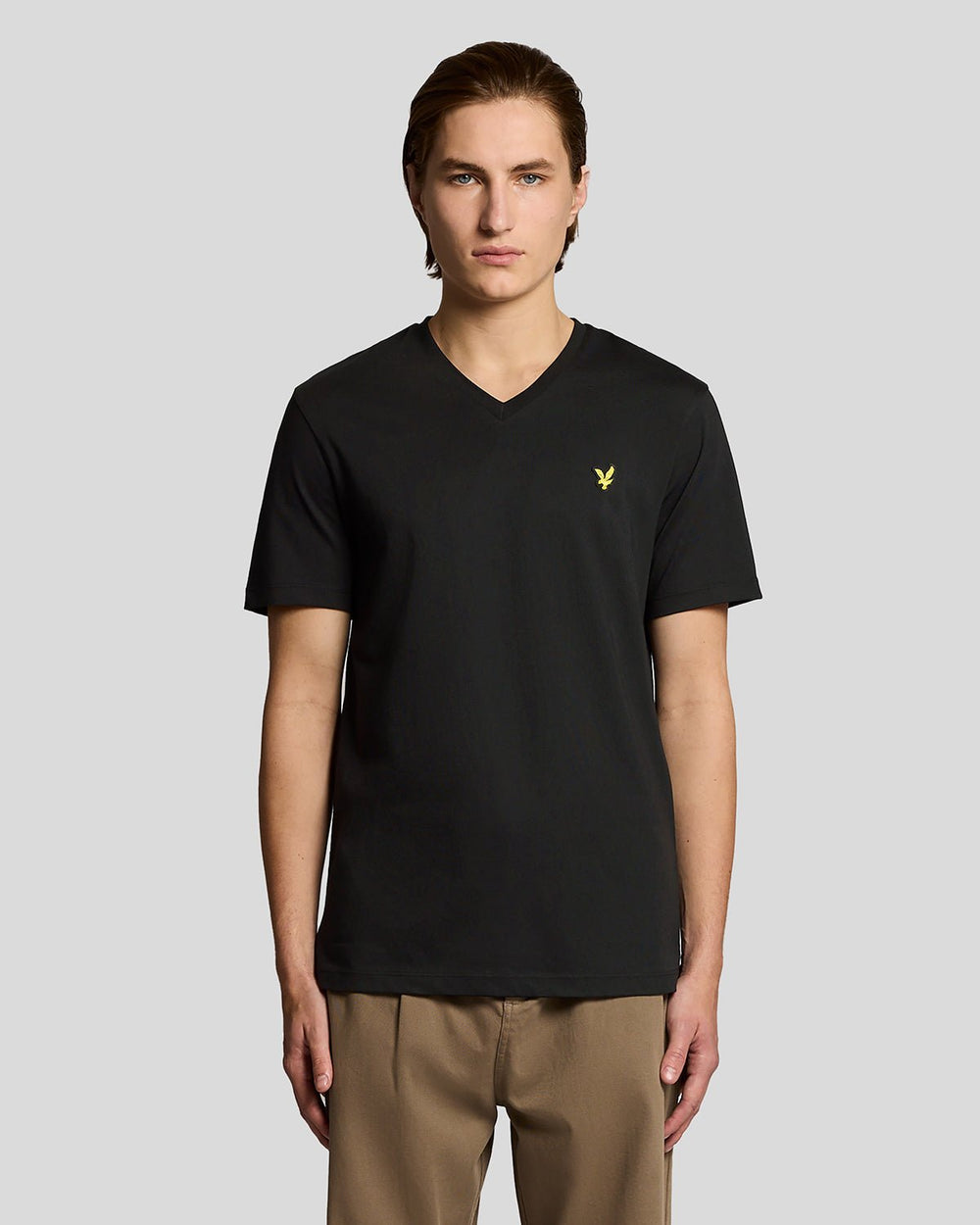 Lyle & Scott Mens Cotton V-Neck T-Shirt | Jet Black