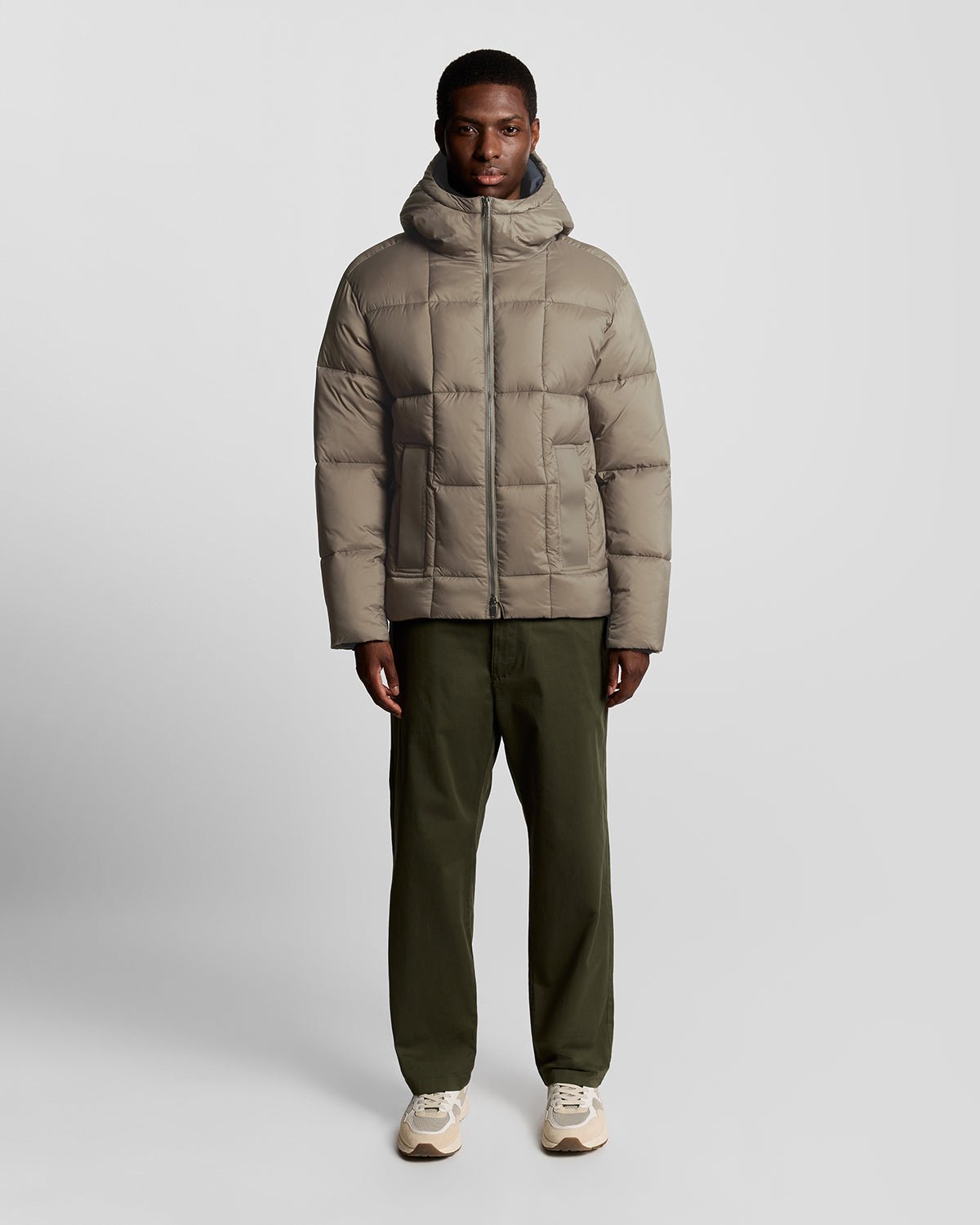 Lyle & Scott Mens Square Cocoon Puffer Jacket | Falcon