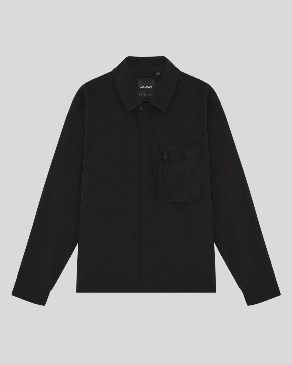 Lyle & Scott Mens Lightweight Utility Pocket Overshirt | Jet Black