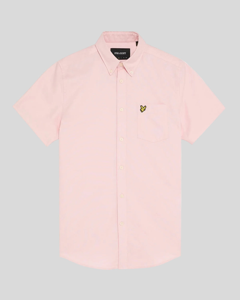 Lyle & Scott Mens Short Sleeve Oxford Shirt | Light Pink