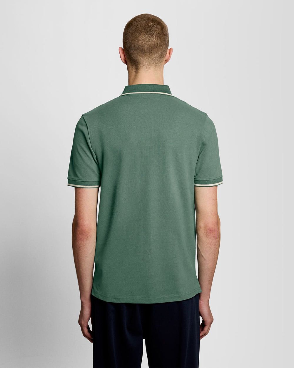 Lyle & Scott Mens Tipped Polo Shirt | Everglade Wheat