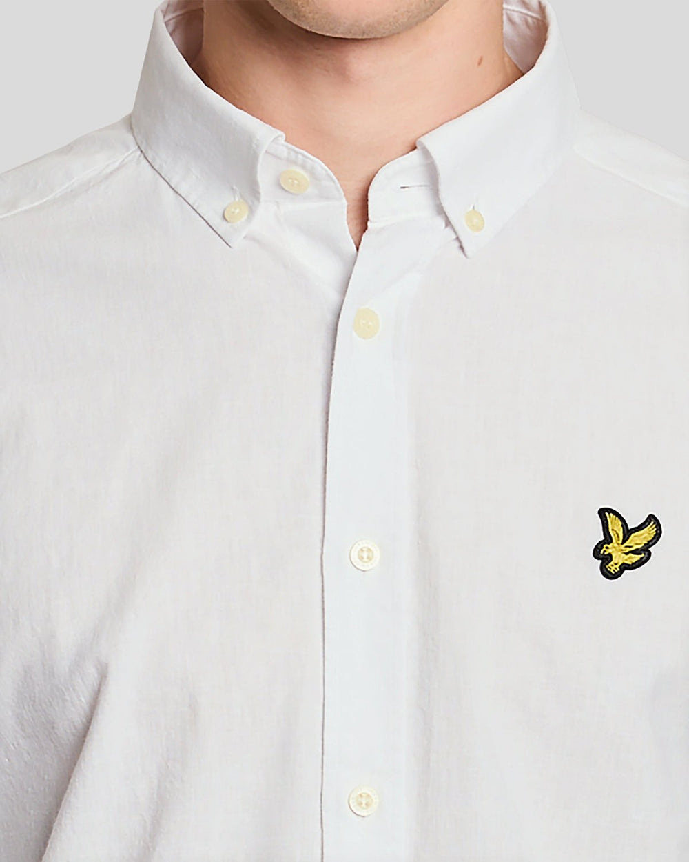 Lyle & Scott Mens Linen Blend Oxford Shirt | White