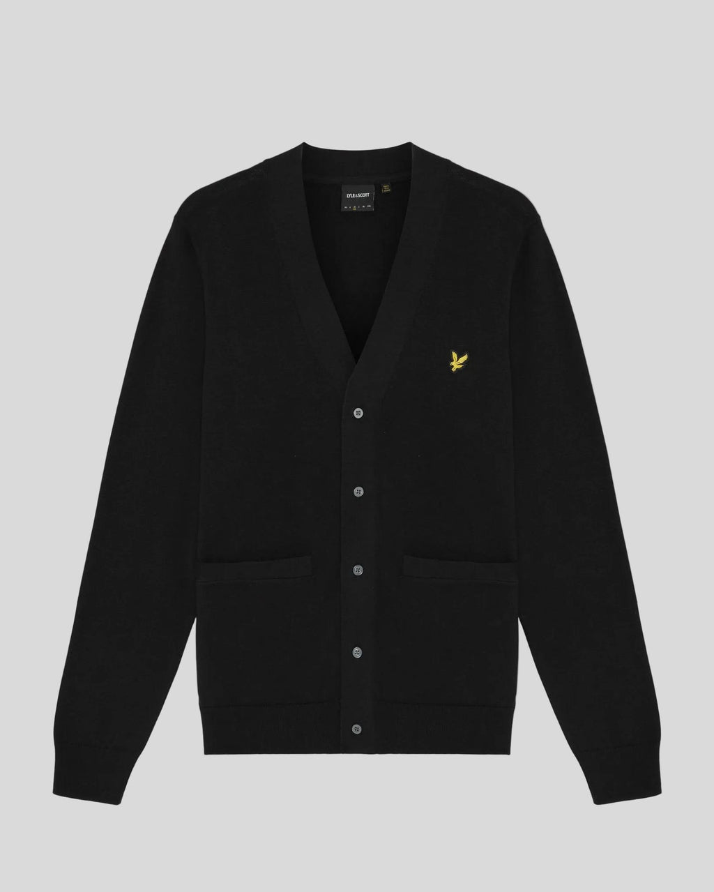 Lyle & Scott Mens Cotton V-Neck Cardigan | Jet Black