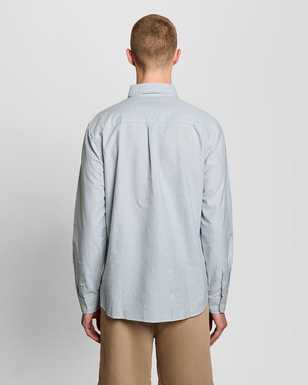 Lyle & Scott Mens Cotton Stripe Oxford Shirt | Everglade
