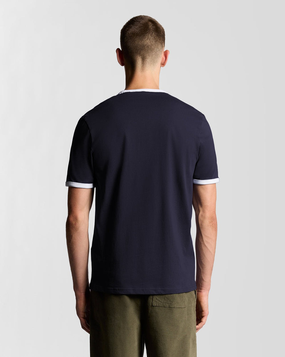 Lyle & Scott Mens Ringer T-Shirt | Dark Navy White