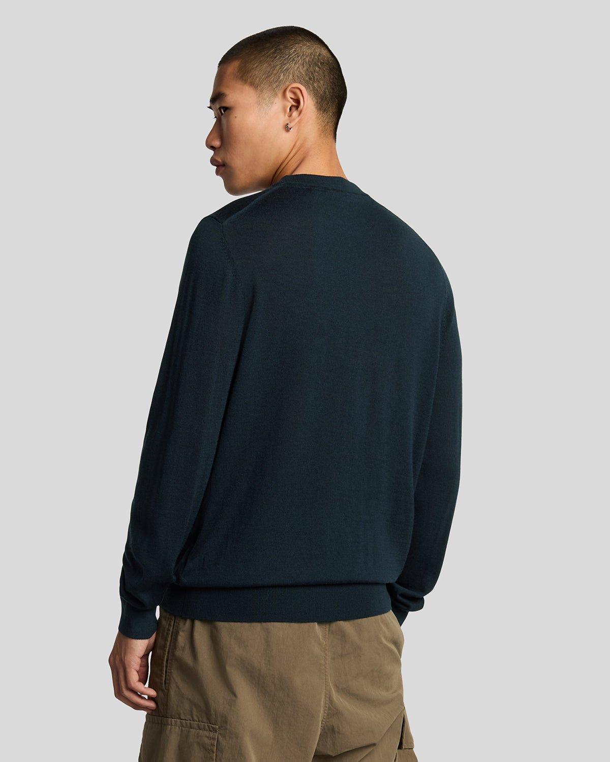 Lyle & Scott Mens Merino Wool Crew Neck Jumper | Dark Navy