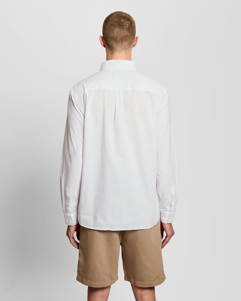 Lyle & Scott Mens Linen Blend Oxford Shirt | White