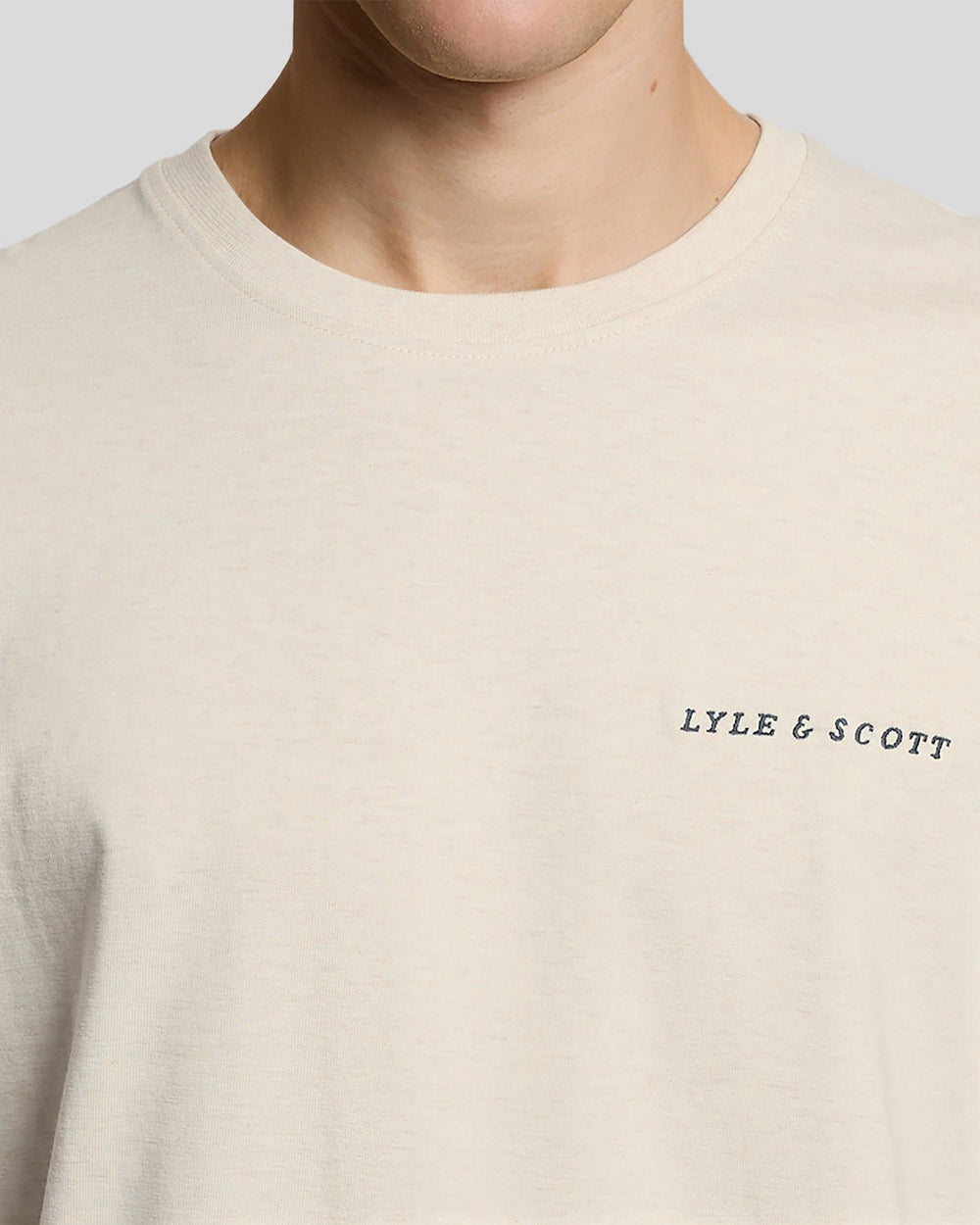 Lyle & Scott Mens Linen Blend Raglan T-Shirt | Ice Cream