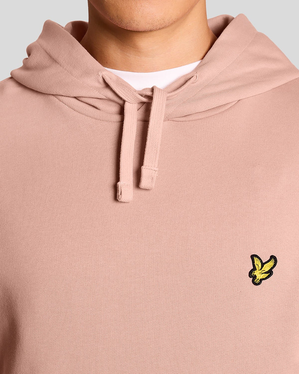 Lyle & Scott Mens Loopback Cotton Hoodie | Pink Grapefruit