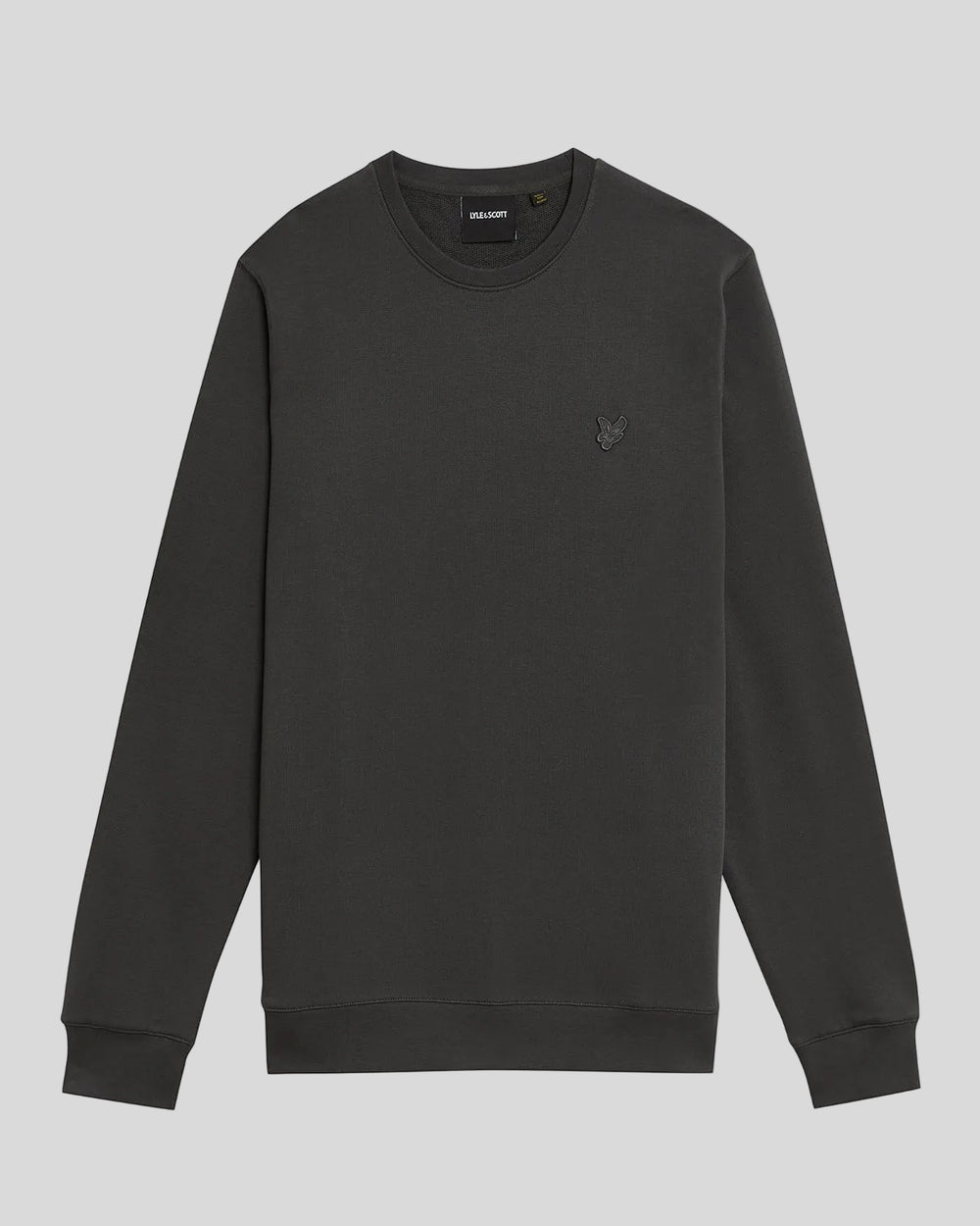 Lyle & Scott Mens Superfine Cotton Crew Neck Sweatshirt | Gunmetal