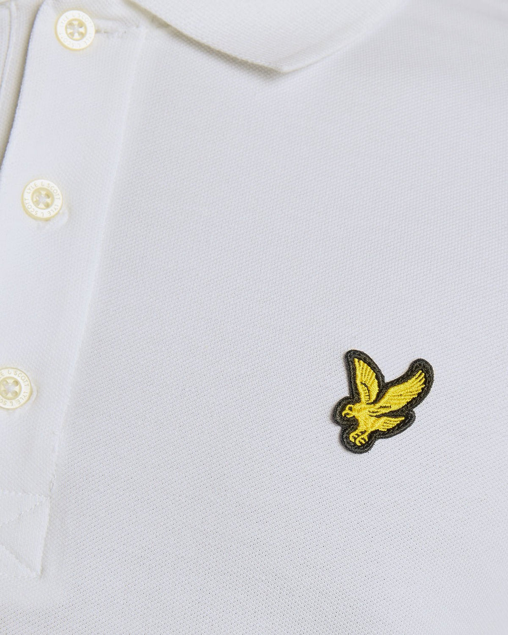 Lyle & Scott Mens Long Sleeve Cotton Polo Shirt | White