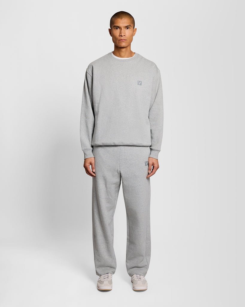 Lyle & Scott Mens Lounge Crew Neck Sweatshirt | Light Grey Marl