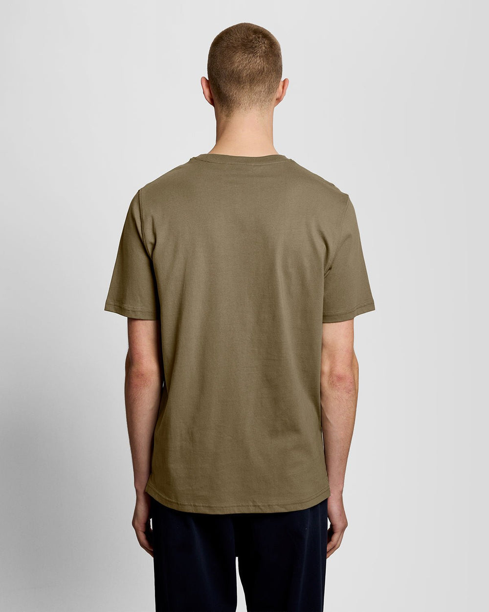 Lyle & Scott Mens Linen Blend Raglan T-Shirt | Khaki Ash
