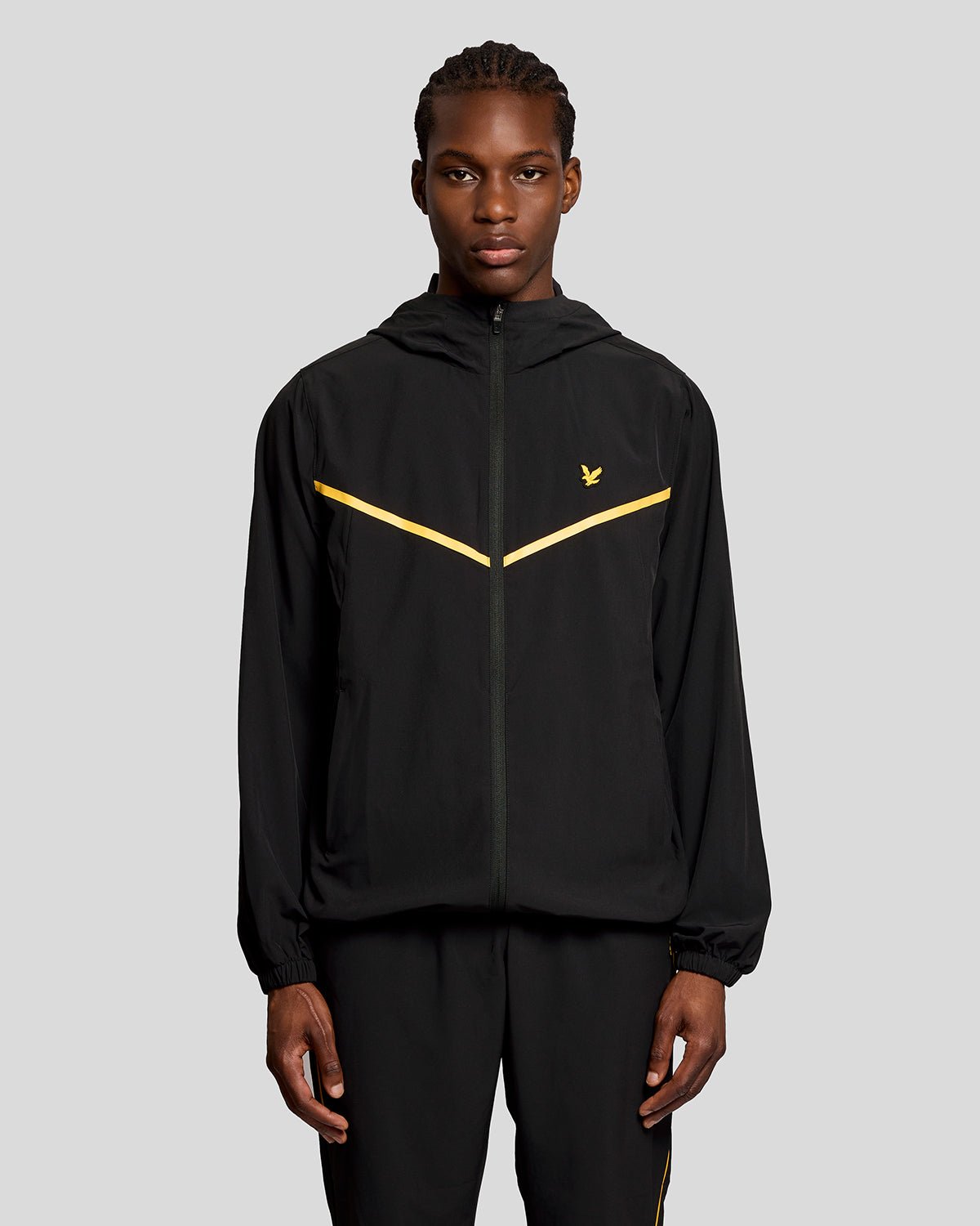 Lyle & Scott Mens Sports Stripe Track Jacket | Jet Black