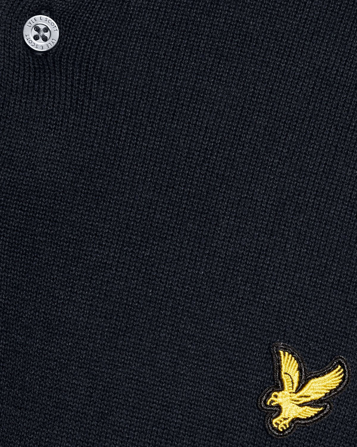 Lyle & Scott Mens Cotton Knitted Polo Shirt | Dark Navy