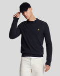 Lyle & Scott Mens Lambswool Blend Crew Neck Jumper | Dark Navy Marl