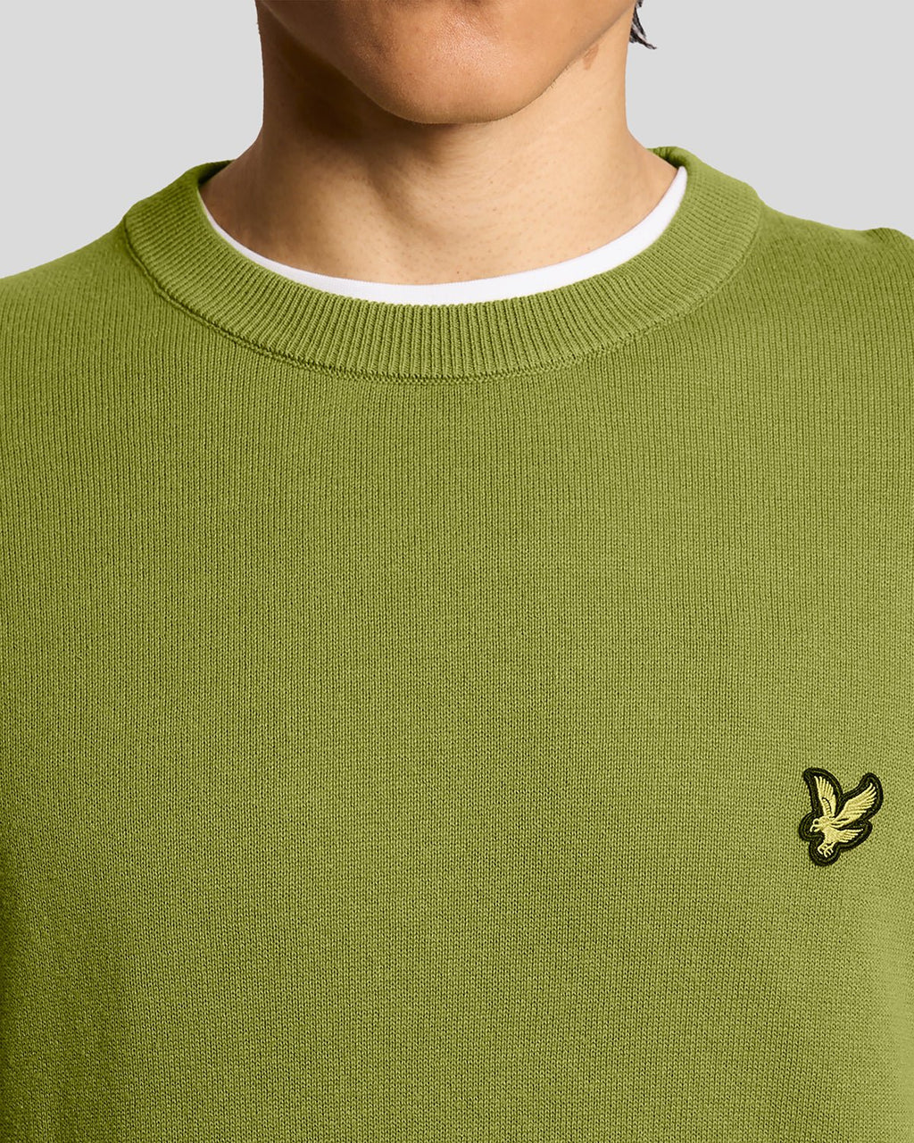 Lyle & Scott Mens Cotton Crew Neck Jumper | Shrub Green