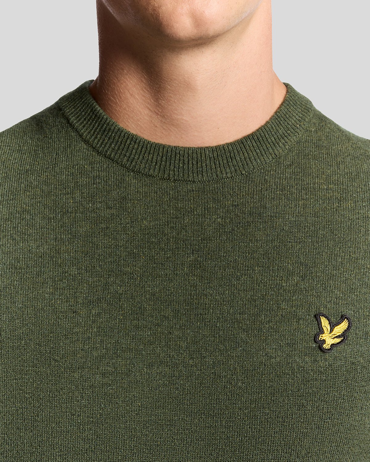 Lyle & Scott Mens Lambswool Blend Crew Neck Jumper | Deep Depths Marl