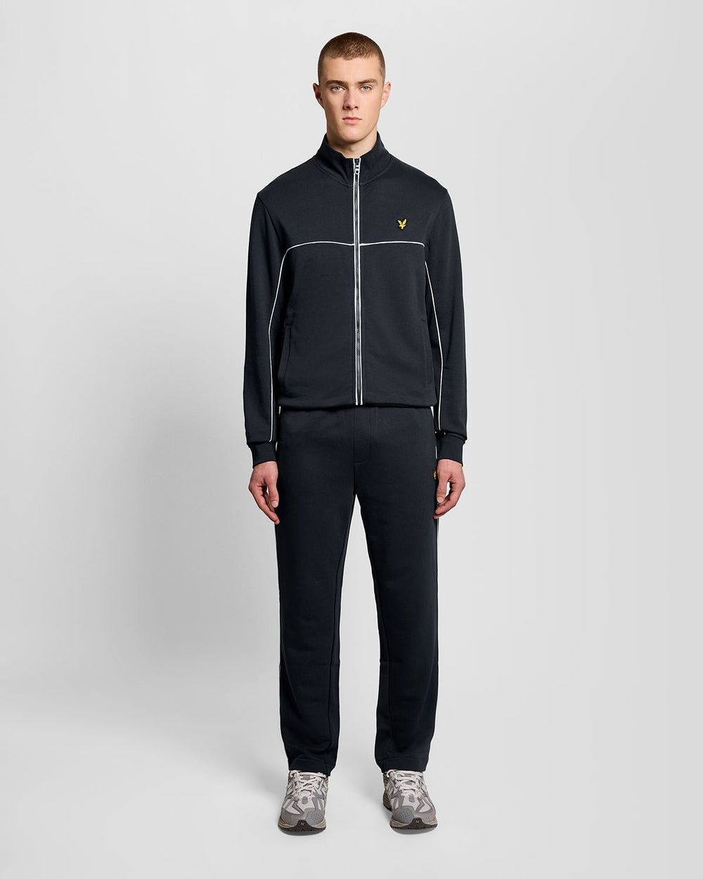 Lyle & Scott Mens Straight Leg Piped Track Pants | Dark Navy
