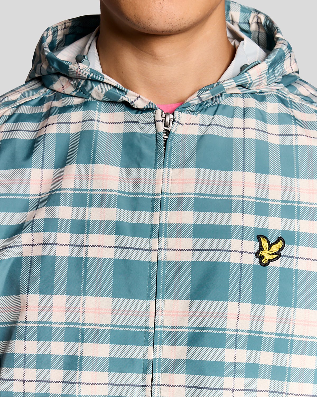 Lyle & Scott Mens Tartan Lightweight Hooded Jacket | Everglade
