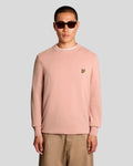 Lyle & Scott Mens Cotton Crew Neck Jumper | Pink Grapefruit